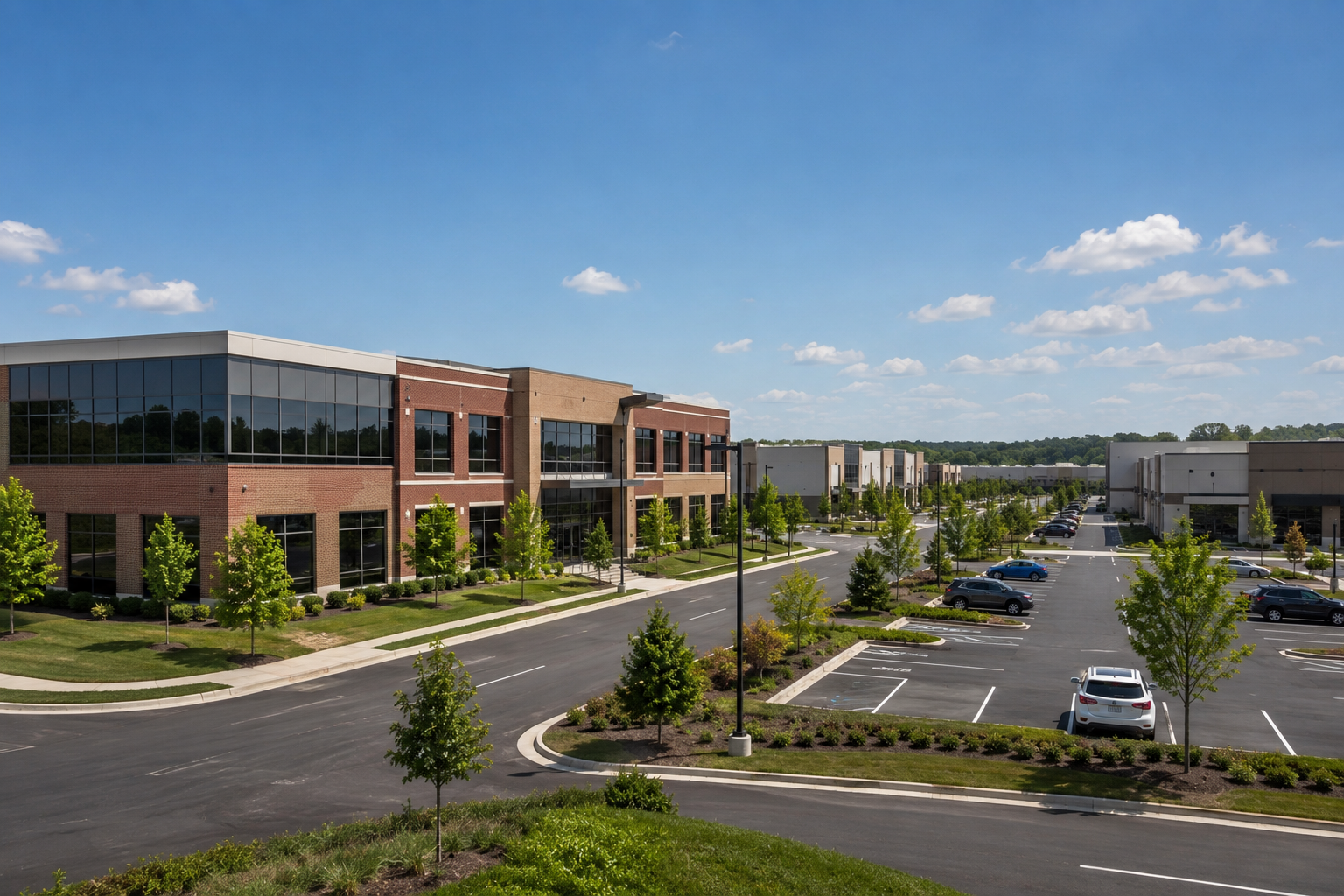 Loudoun County Virginia suburban office and industrial business park along the Northern Virginia commercial corridor