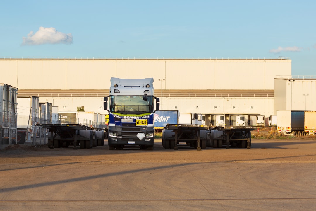 Semi trailer truck in industrial yard representing Northern New Jersey industrial property broker opinion of value