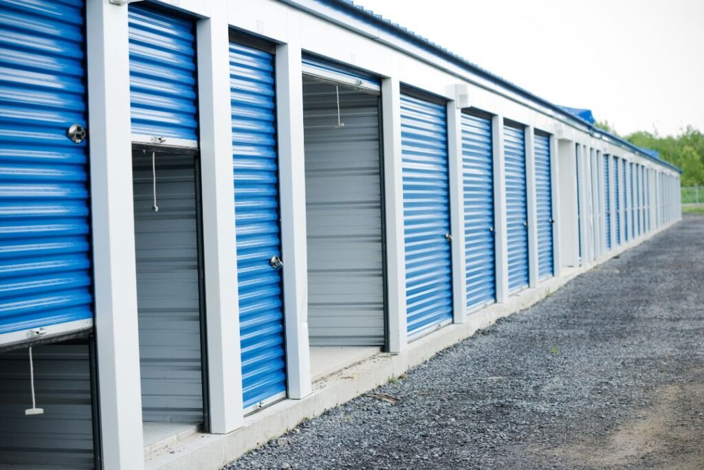 Self-storage facility exterior with rows of units representing self-storage property valuation and broker opinion of value