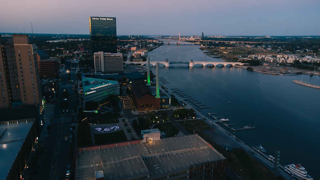 Aerial view of Toledo Ohio at sunset representing commercial real estate market and industrial property broker opinion of value